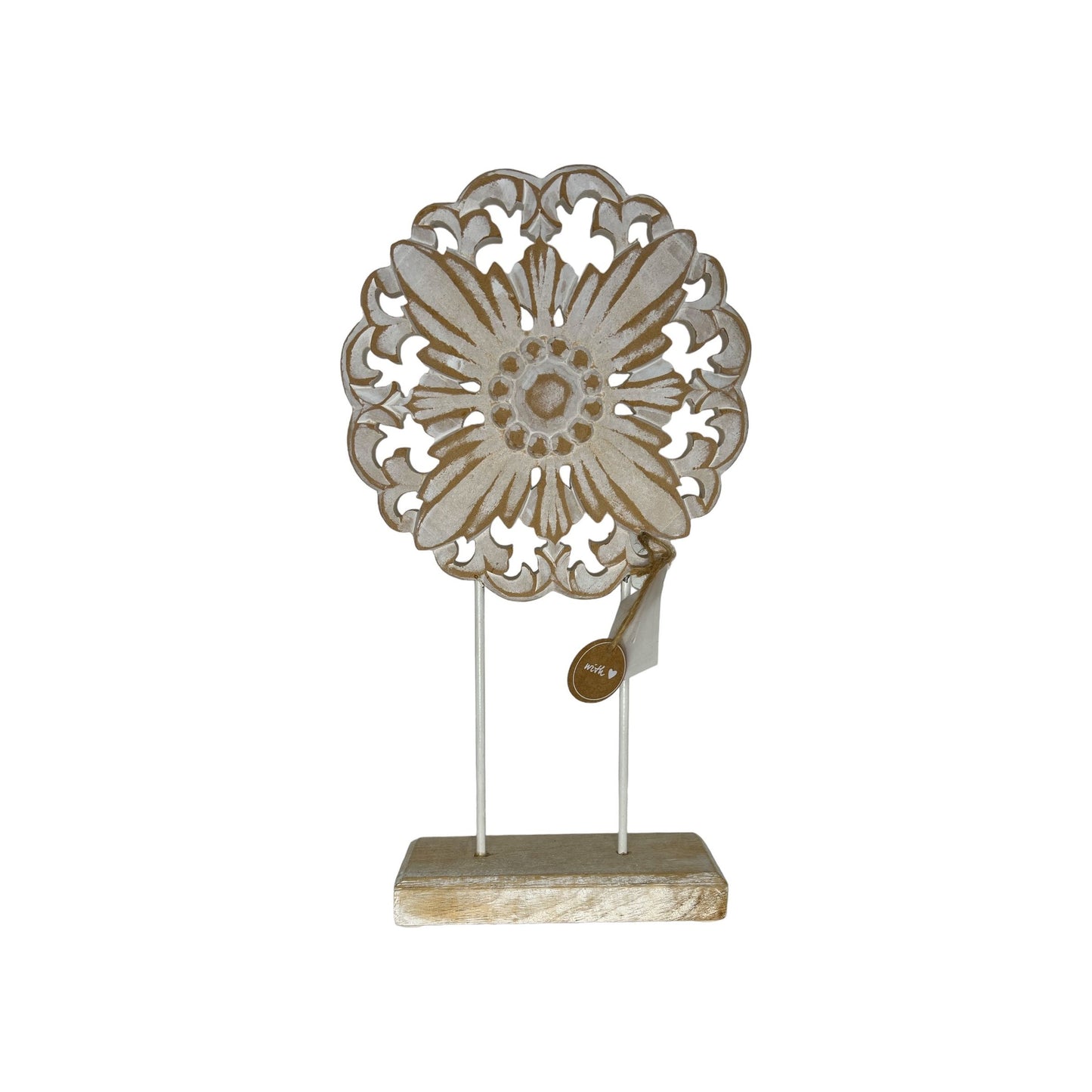 Figur einer Blume aus Holz im Chabby Chic Style