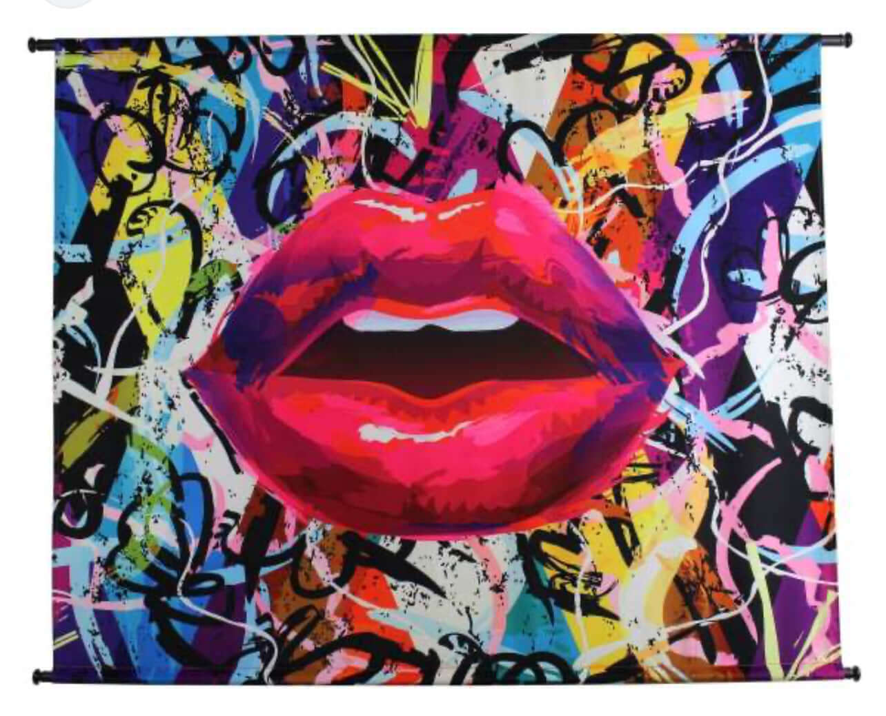 Wandbild textil Grafitti Kiss