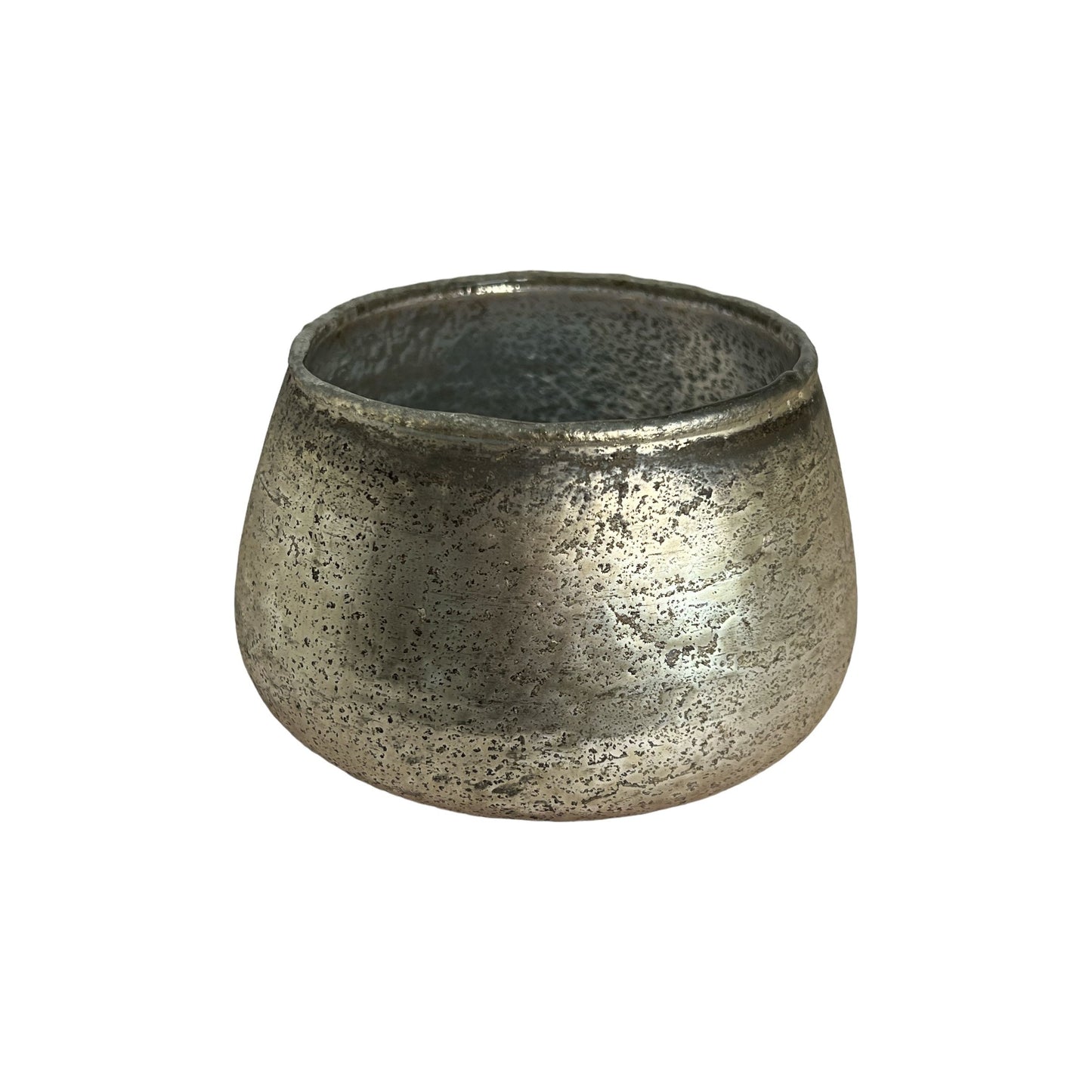 Votivkerzenglas/Teelichtglas silber "distressed"