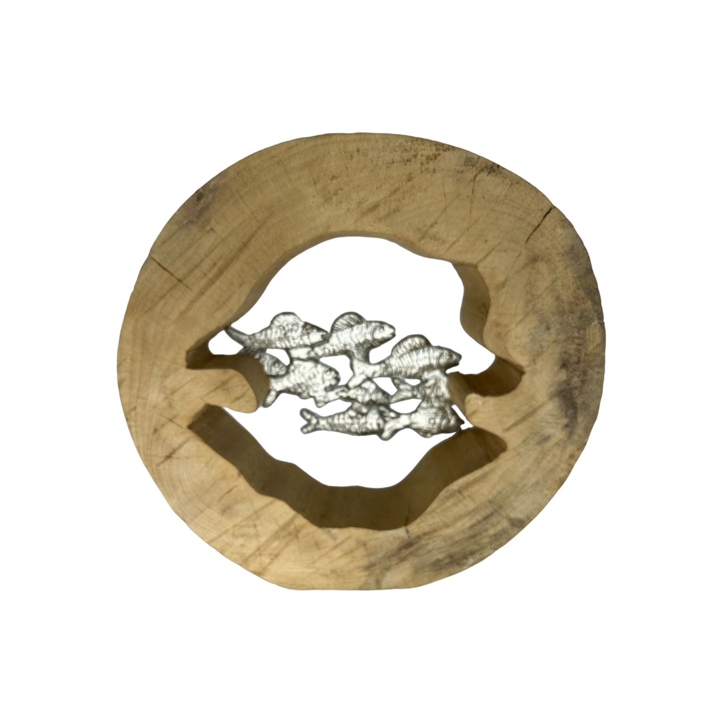 Deko Holzring Fischschwarm