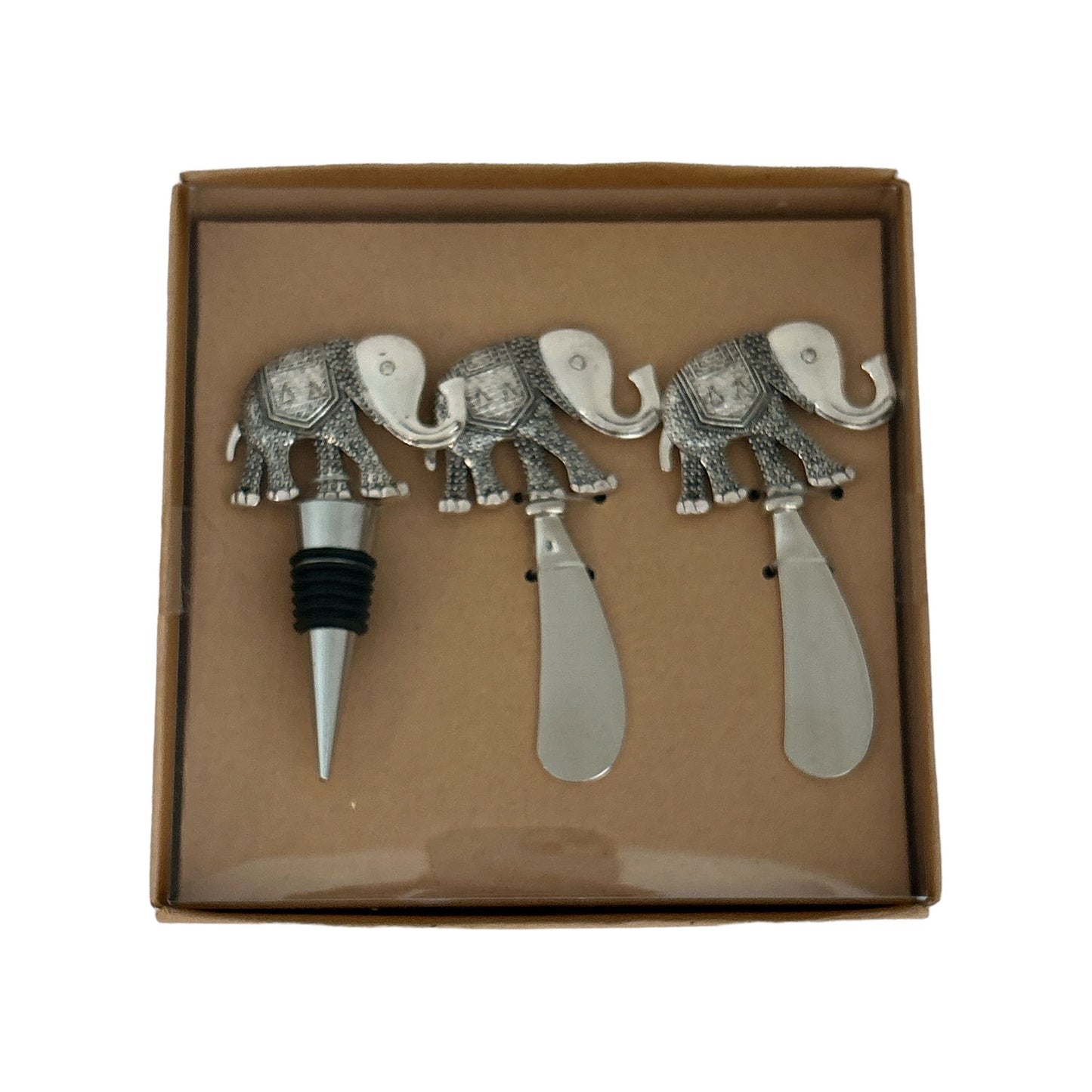 Geschenkset: Dekorativer Weinflaschenverschluss und Streichmesser