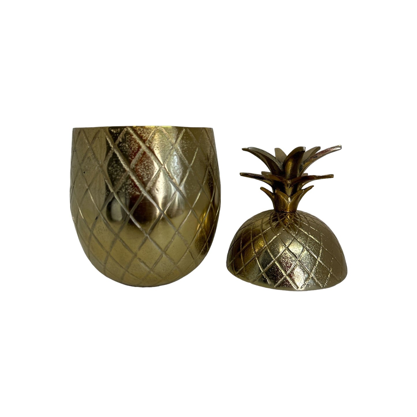 Skulpture - ANANAS (als Aufbewahrungsbox) in der Farbe Gold (B 17cm x H 35cm)