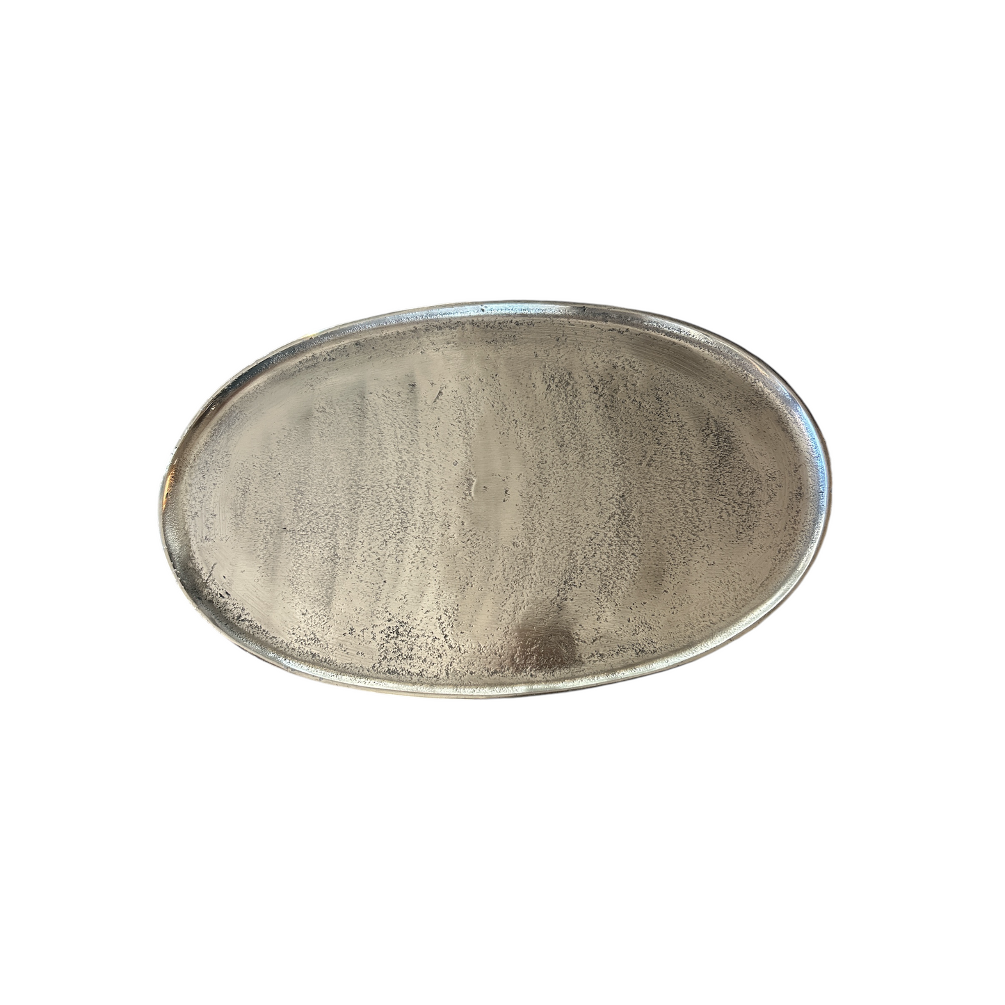 Beistelltisch Oval aus vernickeltem Aluminium