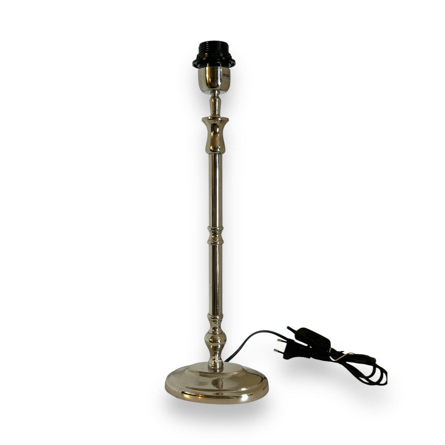 Lampenfuß mit glänzender Nickelbeschichtung