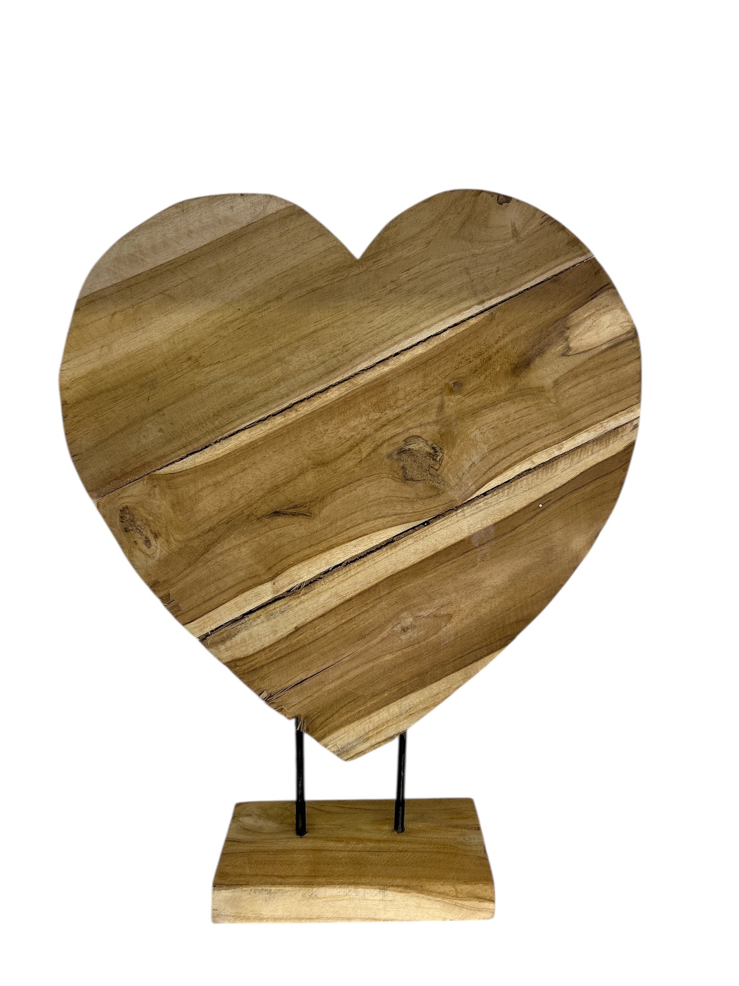 Herz- Skulptur auf ständer-Teakholz