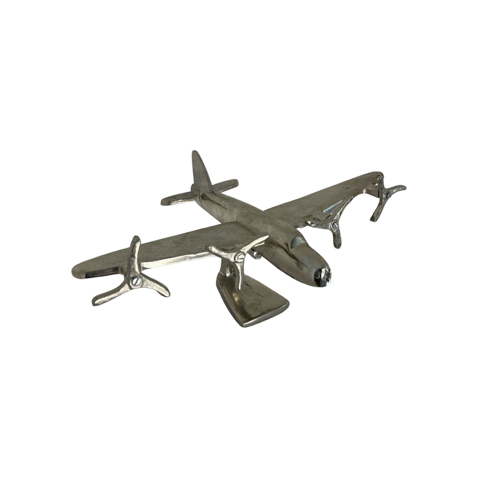 Figur aus aluminium gefertigt eines Propellerflugeug von Colmore by Diga