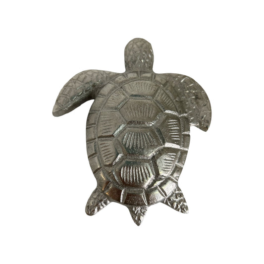 Figur einer Schildkröte von Colmore by Diga aus vernickeltem Aluminium