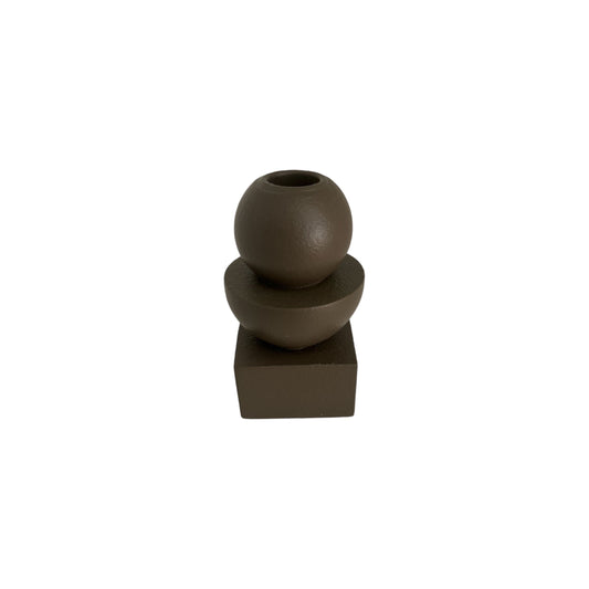 Kerzenständer in einem Taupe Farbton (11cm x 6cm x 6cm)