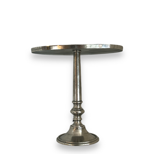 Beistelltisch Oval aus vernickeltem Aluminium
